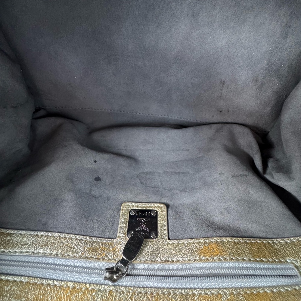 MCM SPECIAL EDITION Visetos Boston Satchel Black Logo Canvas Patchwork Leather - Picture 16 of 17